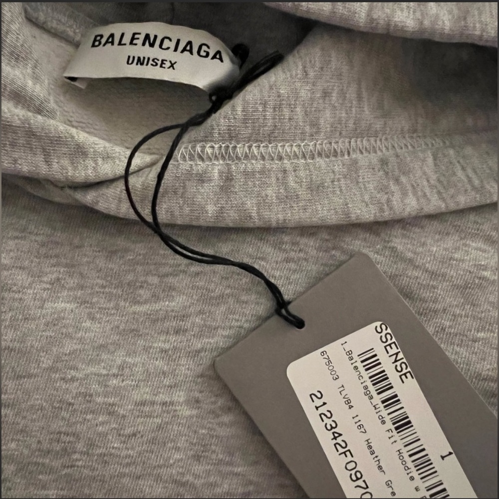 Balenciaga Wide Fit Hoodie w Embroidered back NWT - Picture 3 of 11